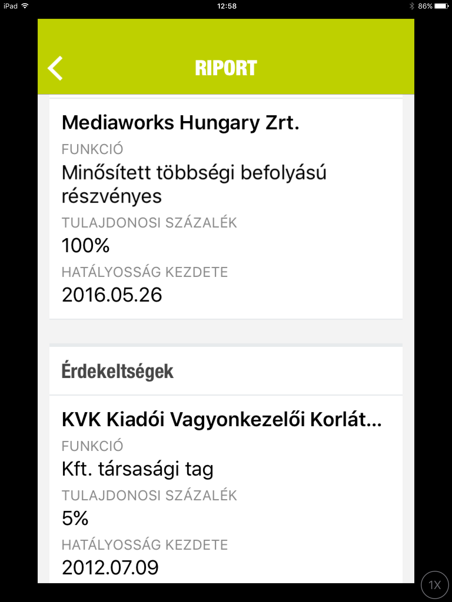 A további táblázatokban a tulajdonosi szerkezetet tanulmányozhatják