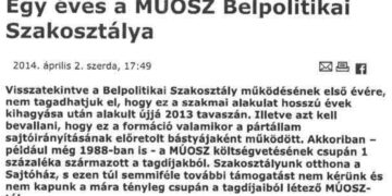 A Belpolitikai Szakosztály éves beszámolója 2014-ből