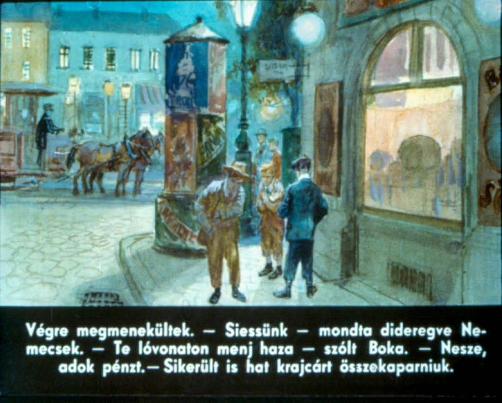 Zórád Ernő diarajza Molnár Ferenc A Pál utcai fiúk c. regényének diafilm- adaptációjából.