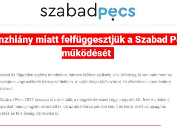 Felfüggeszti működését a Szabad Pécs – ötszáz rendszeres támogató kell a folytatáshoz